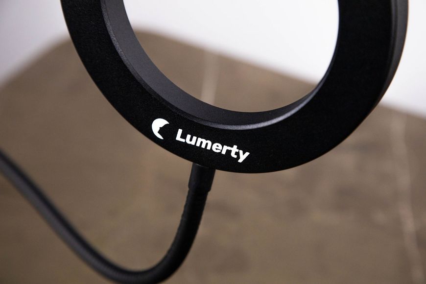 Кольцевая USB лампа LUMERTY Live Stream (16см - 12w) черная/ LED кольцо на гибком штативе 12WB-1856 фото