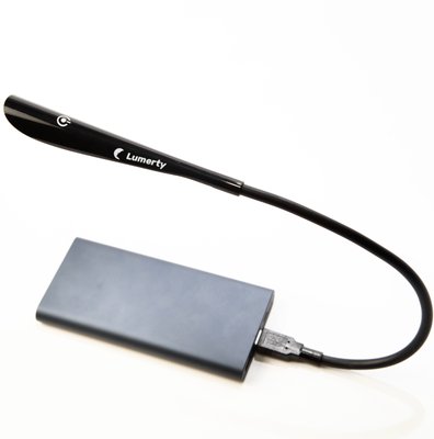 USB лампа для повербанка LUMERTY (45смх0.7см) черная, гибкая ножка 3WW-185687 фото