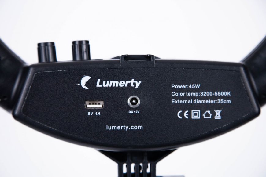 Кольцевая LED лампа LUMERTY Slim 35см - 45w / кольцо на штативе с креплением для телефона  45W-4830 фото