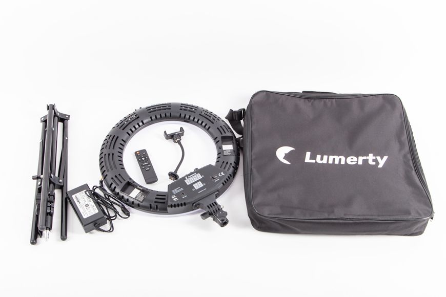 Кільцева лампа LUMERTY Premium (45см-96Вт) / LED кільце на штативі з кріпленням для телефону - для фото/ видео, beauty-майстрів 96watt-346 фото